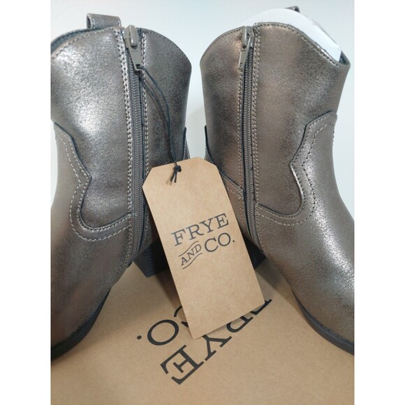 Frye and Co. Women's Size 6.5 Daxx Stacked Heel Cowboy Boots 6.5M Platinum - Picture 9 of 13